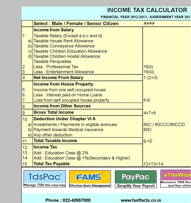 3 Income Tax Calculator Free Download