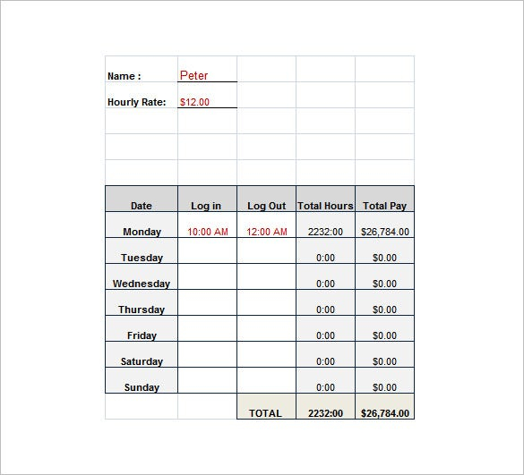7 Weekly Paycheck Calculator DOC Excel PDF Free 
