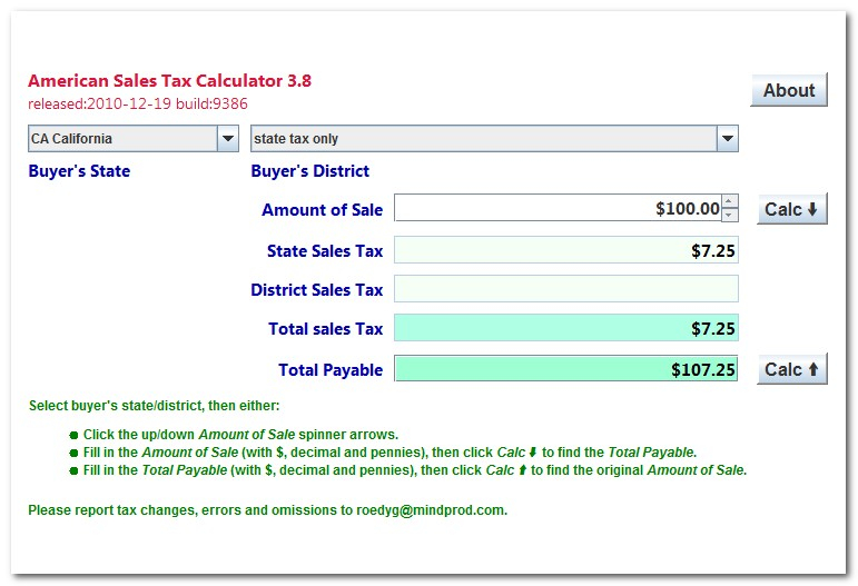 American State Sales Tax Calculator 4 1 Review And Download