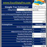 Download Simple Tax Estimator Excel Template ExcelDataPro