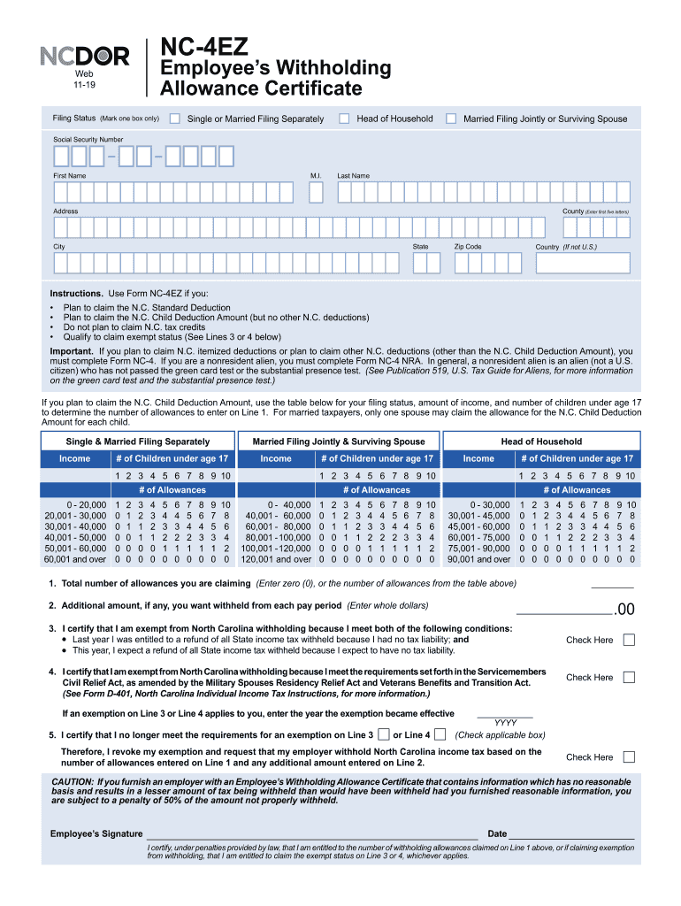 Nc Ez Fill Out And Sign Printable PDF Template SignNow