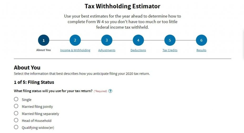 2021 Federal Tax Withholding Estimator