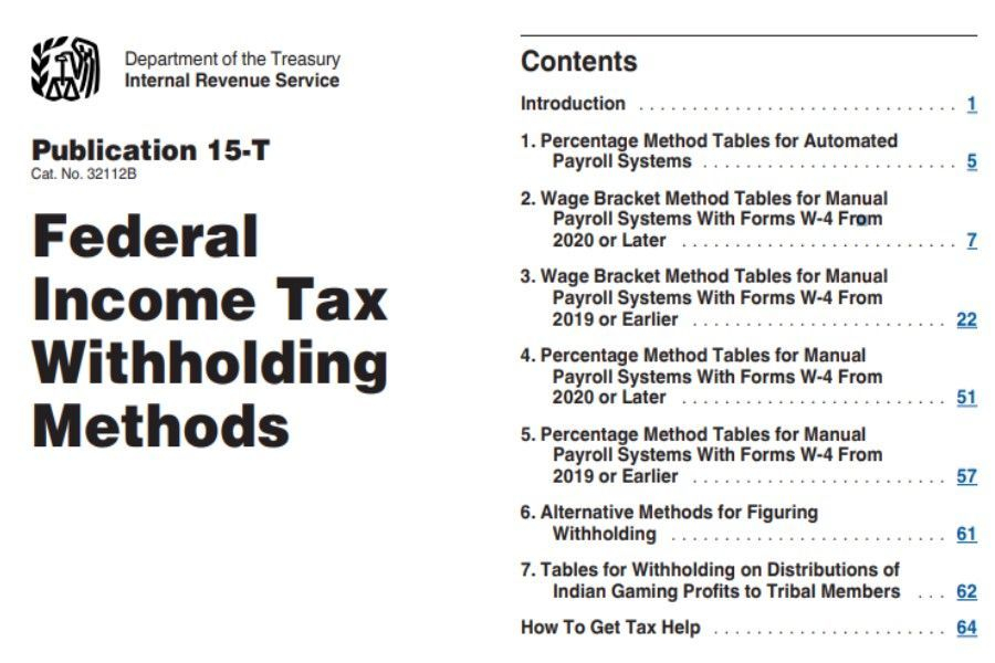 2021 Federal Tax Withholding Tables PDF